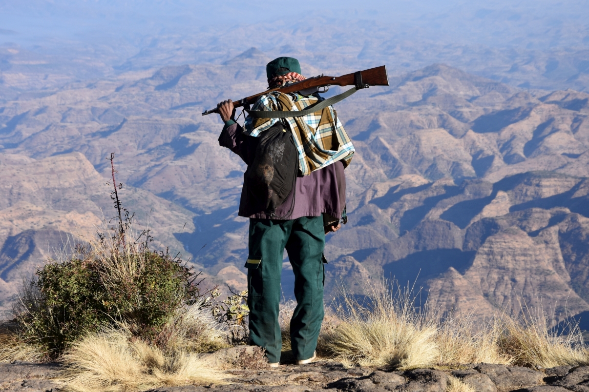 Ethiopia, Scout man at Semien Mountains National park, EastAfricaTourOperator.net